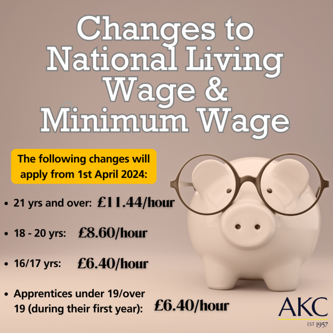 Changes to National Living Wage & Minimum Wage | AKC